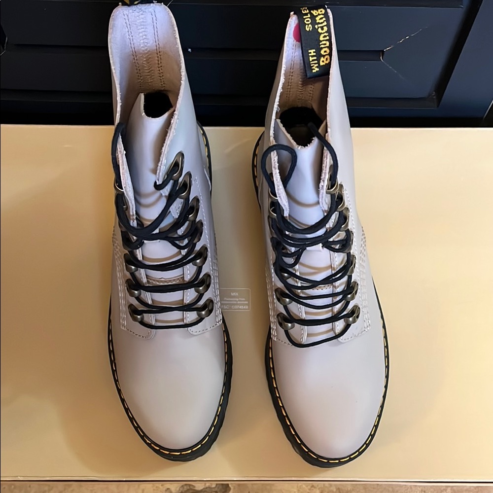 Dr. Martens Leona Cream Boots